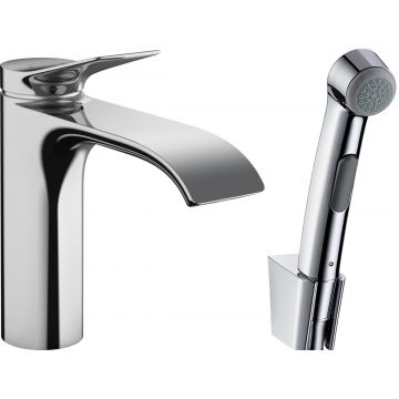 Baterie lavoar Hansgrohe Vivenis cu dus tip bideu pentru igiena intima