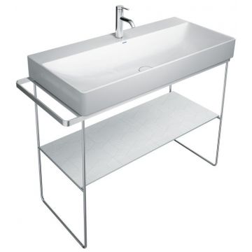 Consola metalica pe pardoseala pentru lavoar Duravit DuraSquare 865x451mm cu port-prosop reversibil fara raft crom