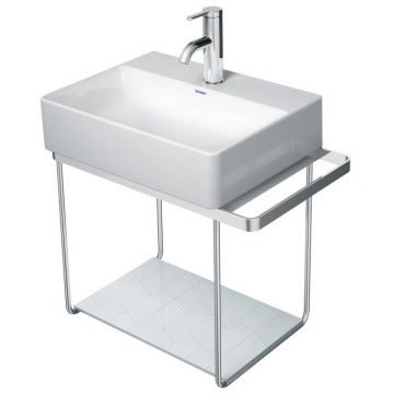 Consola metalica suspendata pentru lavoar Duravit DuraSquare 516x333mm cu port-prosop reversibil fara raft crom