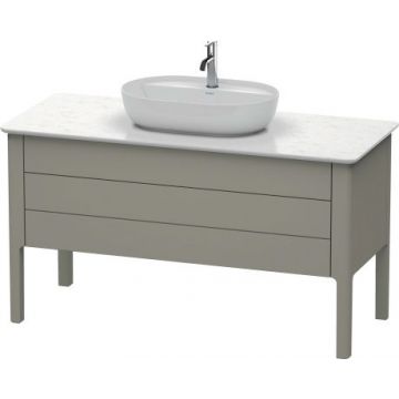 Dulap baza Duravit Luv 1338x570mm cu doua sertare fara blat gri satinat mat lacuit