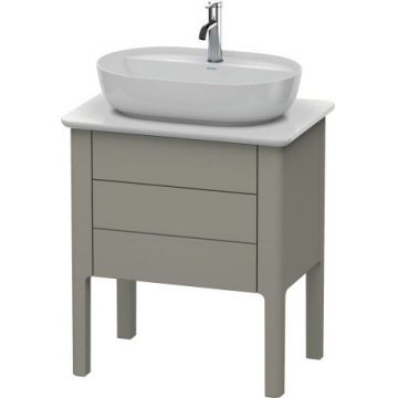 Dulap baza Duravit Luv 638x450mm cu doua sertare fara blat gri satinat mat lacuit