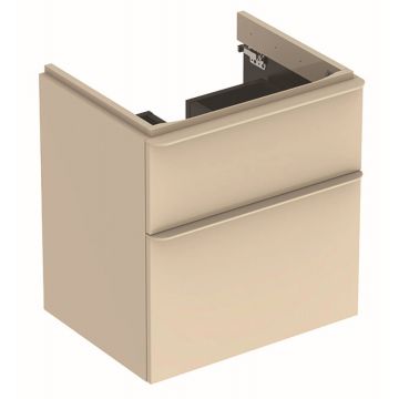 Dulap baza Geberit Smyle Square cu 2 sertare 60cm gri nisip lucios