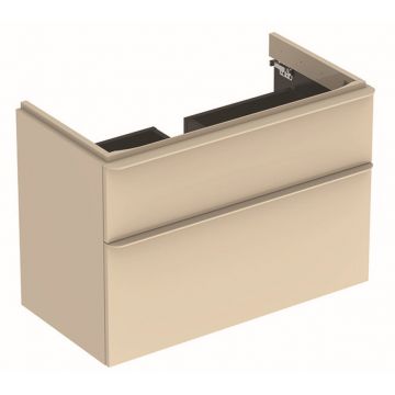Dulap baza Geberit Smyle Square cu 2 sertare 90cm gri nisip lucios