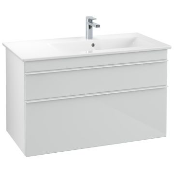 Dulap baza Villeroy&Boch Venticello 95x50cm cu doua sertare alb lucios