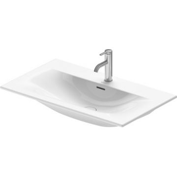 Lavoar Duravit Viu 83x49cm cu capac ceramic si ventil push-open inclus finisaj suplimentar