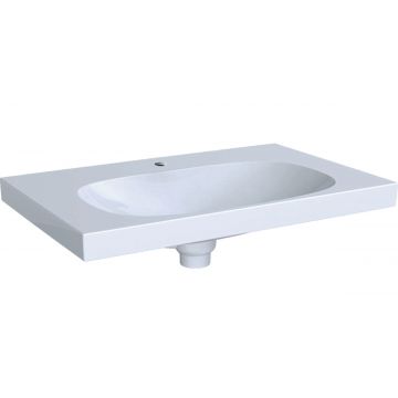 Lavoar Geberit Acanto 75x48.2cm cu preaplin mascat montare pe mobilier alb