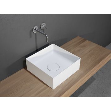 Lavoar tip bol Riho Eckig 38x38cm solid surface alb mat
