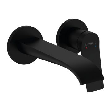 Baterie lavoar incastrata Hansgrohe Vivenis cu pipa 19.2 cm negru mat fara corp ingropat