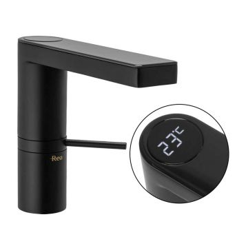 Baterie lavoar Rea Amar LCD negru mat