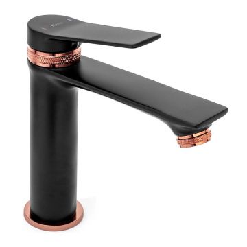 Baterie lavoar Rea Viral negru - rose gold mat