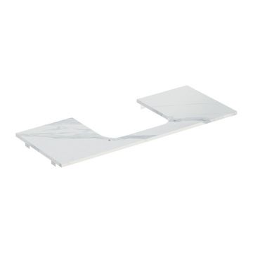 Blat pentru lavoar Geberit One cu decupaj central tip marmura alba 120 cm