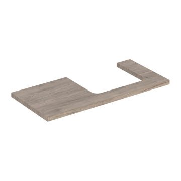 Blat pentru lavoar Geberit One cu decupaj in dreapta nuc american Hickory 105 cm