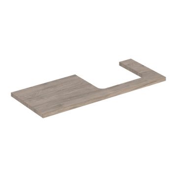 Blat pentru lavoar Geberit One cu decupaj in dreapta nuc american Hickory 120 cm