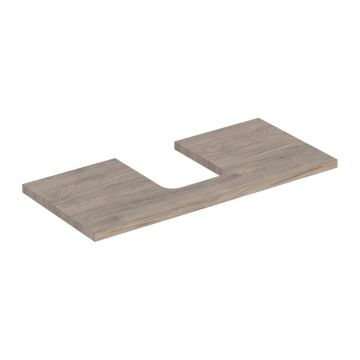 Blat pentru lavoar Geberit One cu decupaj in mijloc 105 cm nuc american Hickory