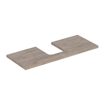 Blat pentru lavoar Geberit One cu decupaj in mijloc 120 cm nuc american Hickory