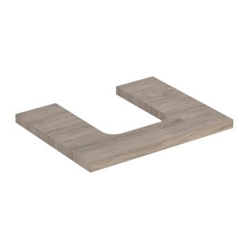 Blat pentru lavoar Geberit One cu decupaj in mijloc 60 cm nuc american Hickory