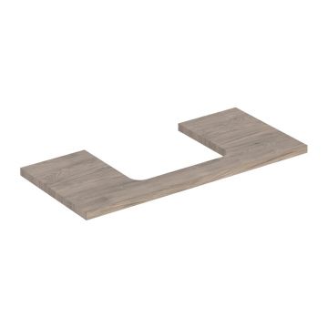 Blat pentru lavoar Geberit One cu decupaj in mijloc nuc american Hickory 105 cm