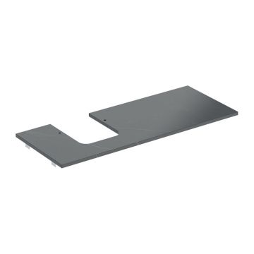 Blat pentru lavoar Geberit One cu decupaj stanga tip marmura neagra 120 cm