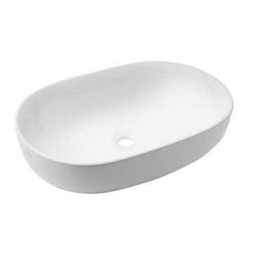 Lavoar pe blat Invena Teja oval 60 cm alb