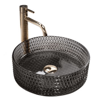 Lavoar pe blat Rea Cristal Negru 35 cm