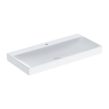 Lavoar pe mobilier Geberit One 105 cm alb lucios KeraTect cu orificiu baterie