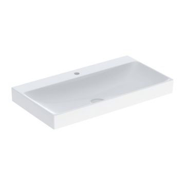 Lavoar pe mobilier Geberit One 90 cm alb lucios KeraTect cu orificiu baterie